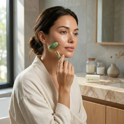 Rolo Massageador Facial | Pedra Jade + Gua Sha 3 em 1 - imagem 3